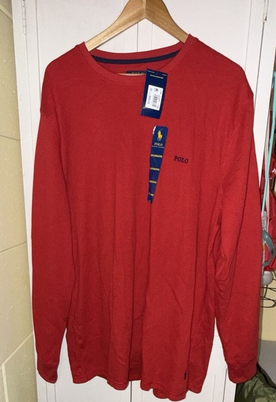 Polo Ralph Lauren Men’s 2X Waffle Knit Long Sleeve Crew Shirt Minimalist New